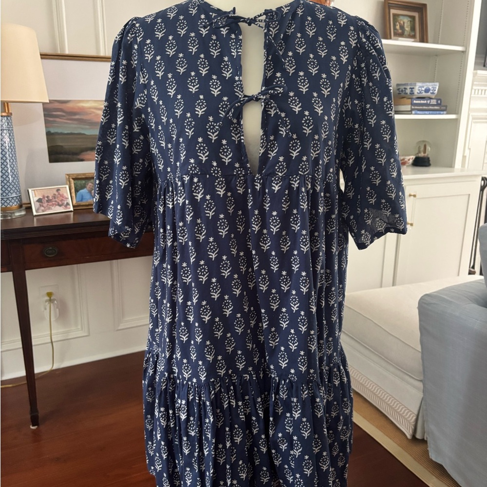 Emerson Fry Isla Blue and White Mini Dress Medium Large